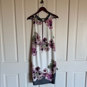 Ted Baker Floral Midi Dress - Purple and Green
